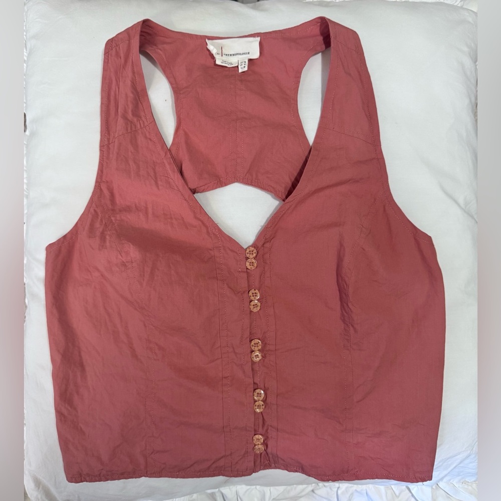 Anthropologie Sleeveless Seamed Vest